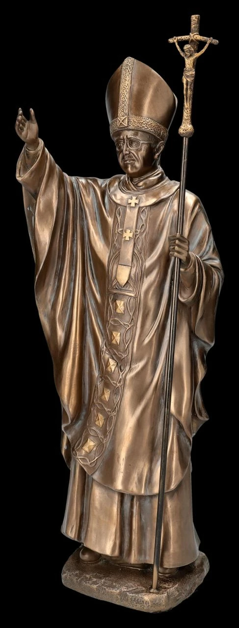 Heiligenfigur - Papst Franziskus Bronziert – Bild 6
