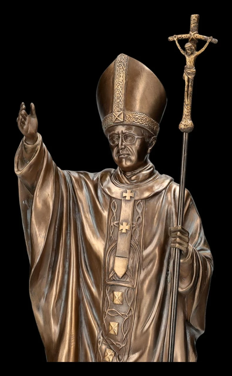 Heiligenfigur - Papst Franziskus Bronziert – Bild 7