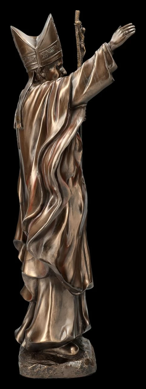 Heiligenfigur - Papst Johannes Paul II Bronziert – Bild 6