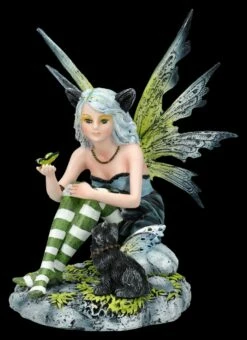 Elfen Figur Mit Schwarzer Elfen-Katze