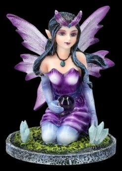 Elfen Figur Klein Lila - Kristana Mit Kristallen