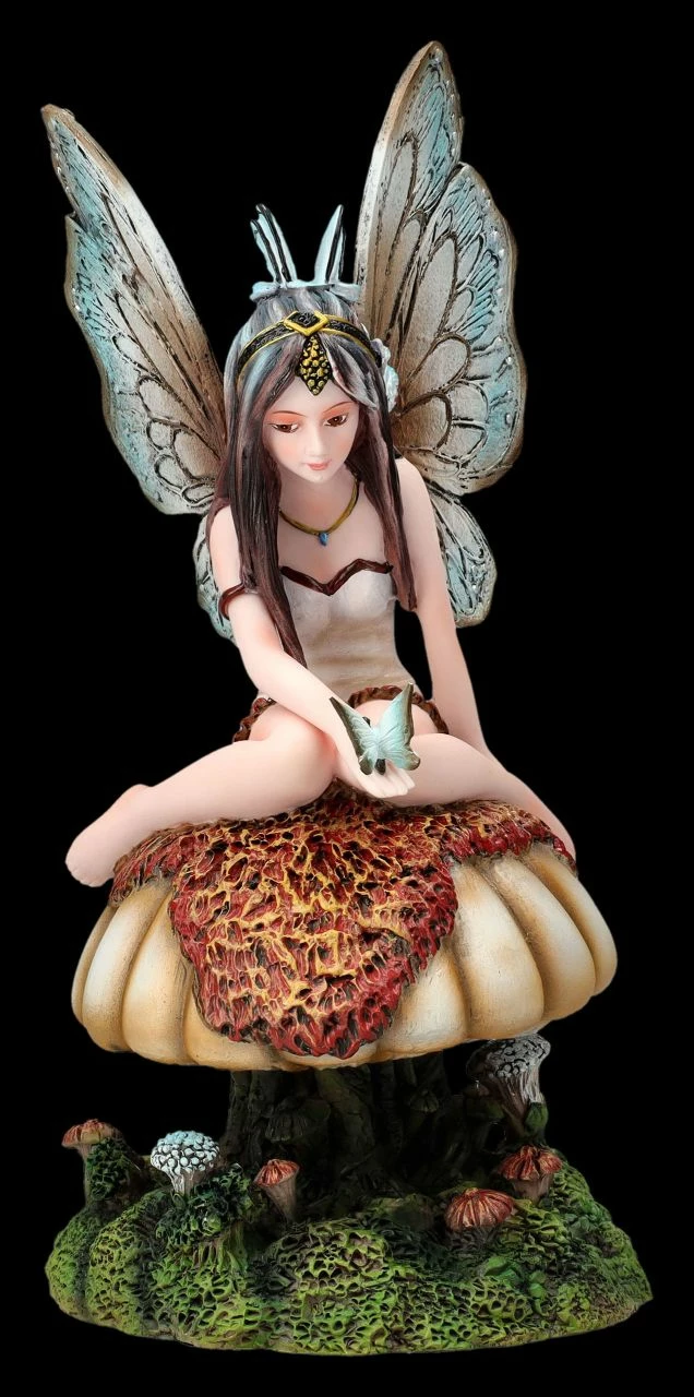 Elfen Figur - Schmetterlings-Fee Auf Pilz – Bild 2