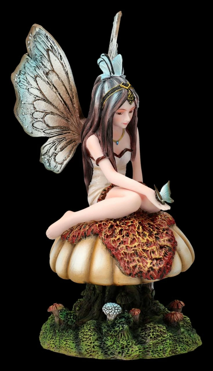 Elfen Figur - Schmetterlings-Fee Auf Pilz – Bild 3