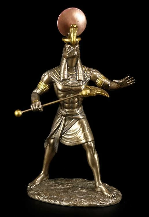 Ra Figur - Ägyptischer Sonnengott - Bronziert – Bild 2