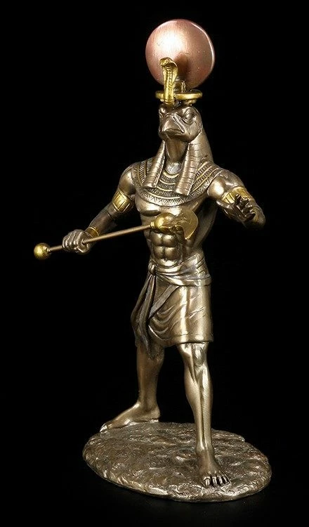 Ra Figur - Ägyptischer Sonnengott - Bronziert – Bild 3