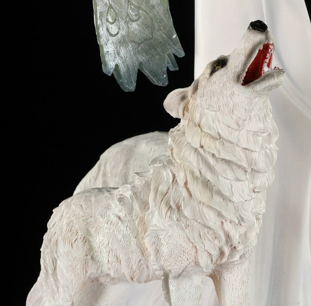 Elfen Figur - Niamh Die Eisprinzessin Mit Zwei Wölfen - Groß – Bild 11