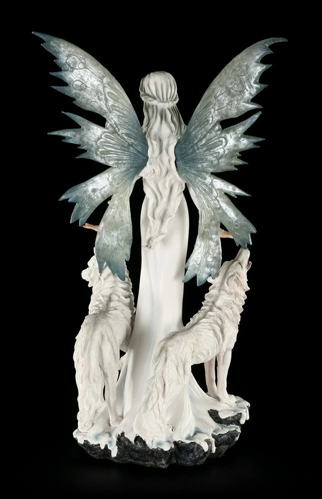 Elfen Figur - Niamh Die Eisprinzessin Mit Zwei Wölfen - Groß – Bild 5