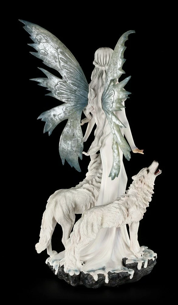 Elfen Figur - Niamh Die Eisprinzessin Mit Zwei Wölfen - Groß – Bild 6
