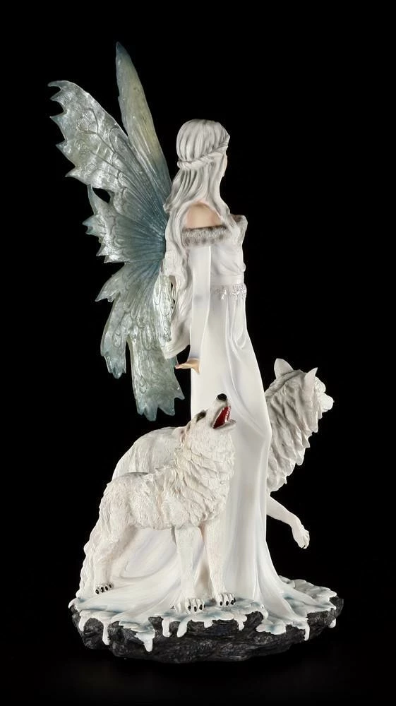 Elfen Figur - Niamh Die Eisprinzessin Mit Zwei Wölfen - Groß – Bild 7