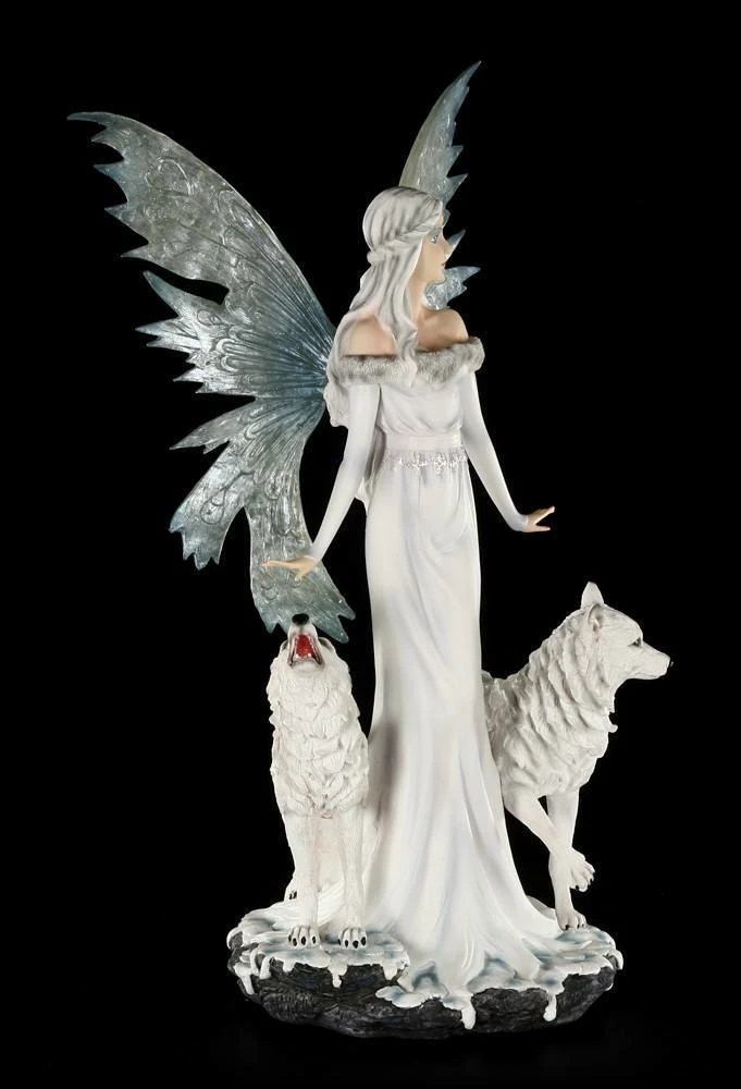 Elfen Figur - Niamh Die Eisprinzessin Mit Zwei Wölfen - Groß – Bild 8