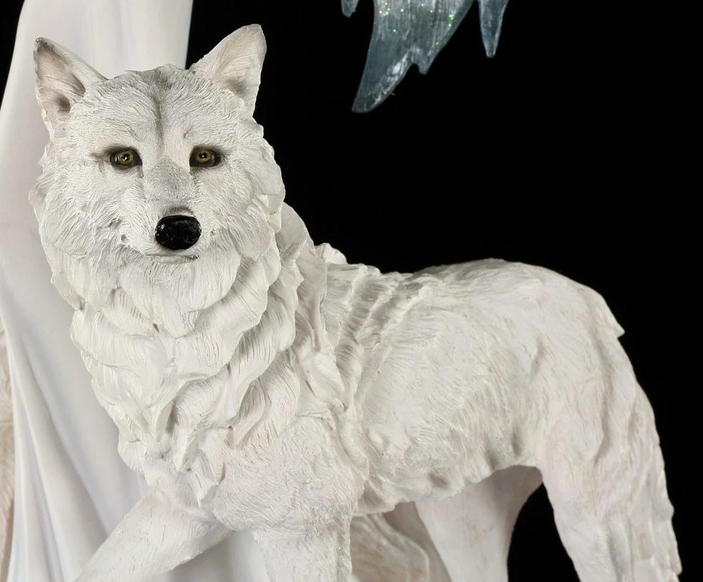 Elfen Figur - Niamh Die Eisprinzessin Mit Zwei Wölfen - Groß – Bild 10
