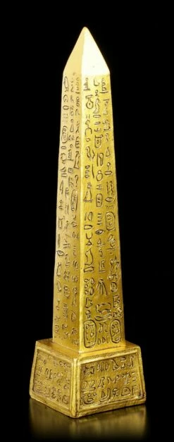 Ägyptischer Obelisk Mit Hieroglyphen - Goldfarben