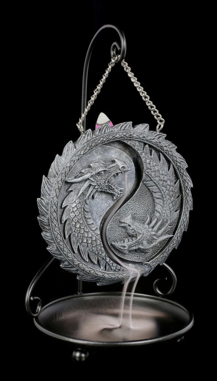 Backflow Räucherkegelhalter - Drache Yin Yang
