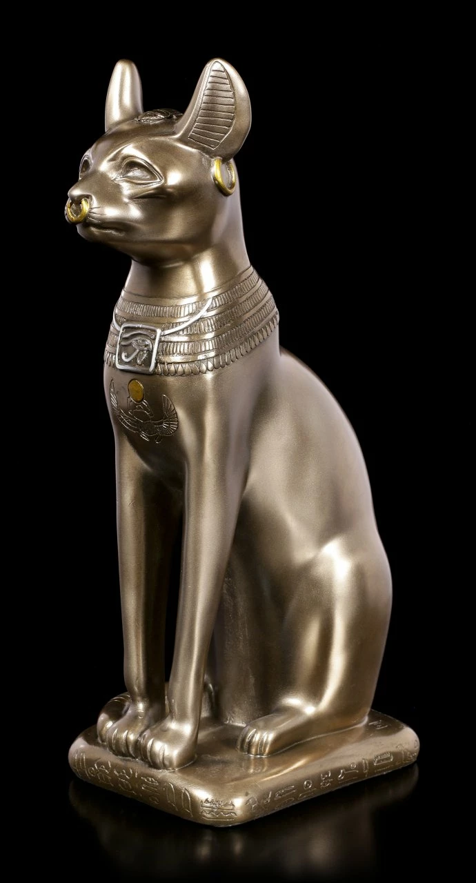 Bastet Figur - Göttin Der Fruchtbarkeit - Bronziert – Bild 3