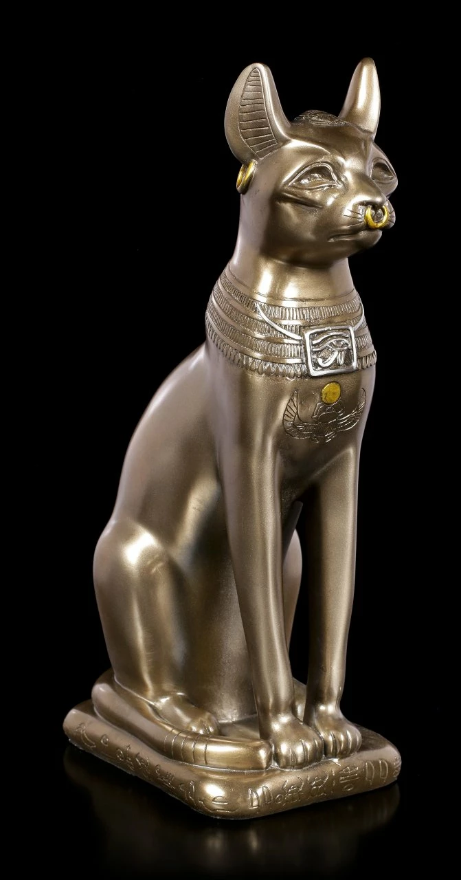Bastet Figur - Göttin Der Fruchtbarkeit - Bronziert