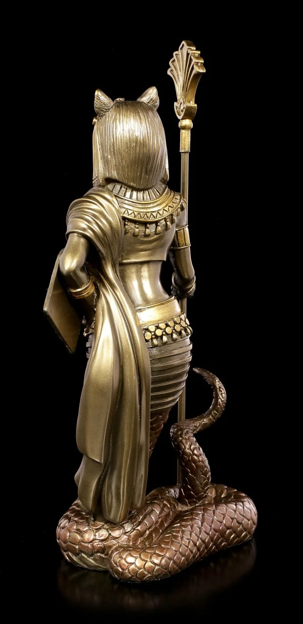 Bastet Figur Mit Schlangenkörper - Bronziert – Bild 5