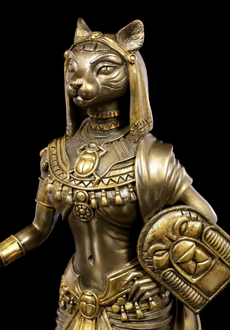 Bastet Figur Mit Schlangenkörper - Bronziert – Bild 6