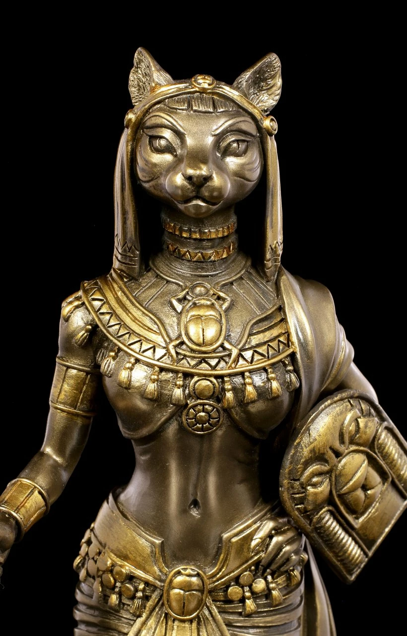 Bastet Figur Mit Schlangenkörper - Bronziert – Bild 7