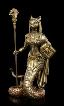 Bastet Figur Mit Schlangenkörper - Bronziert