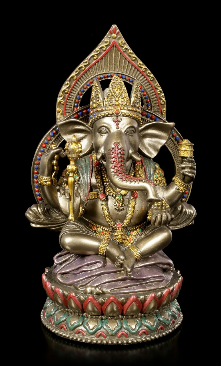 Buddha Figur - Ganesha Auf Lotus Thron