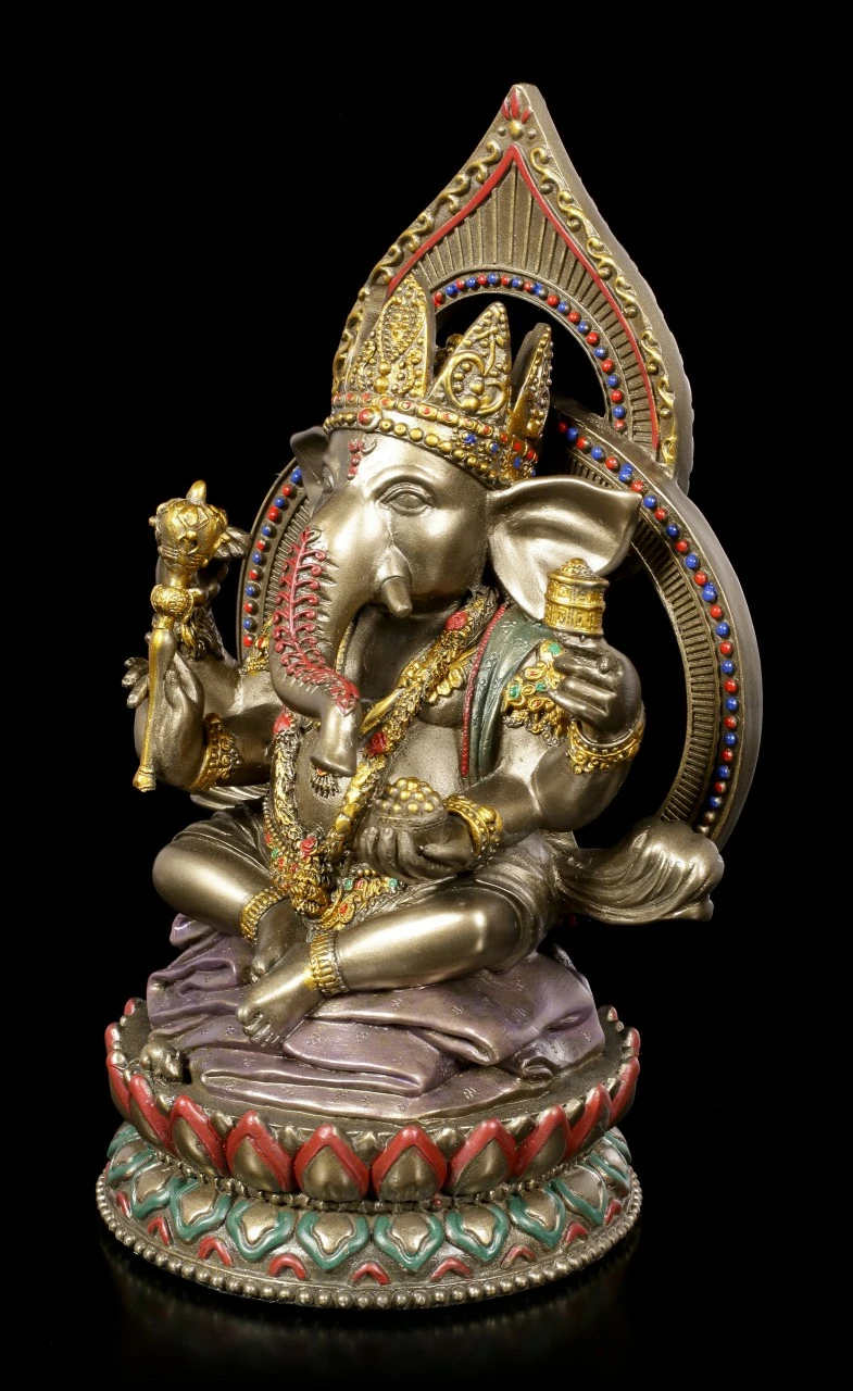 Buddha Figur - Ganesha Auf Lotus Thron – Bild 3