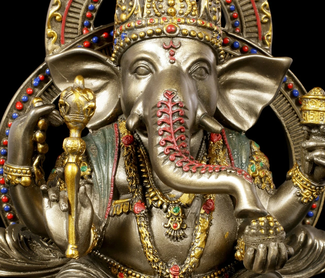 Buddha Figur - Ganesha Auf Lotus Thron – Bild 7