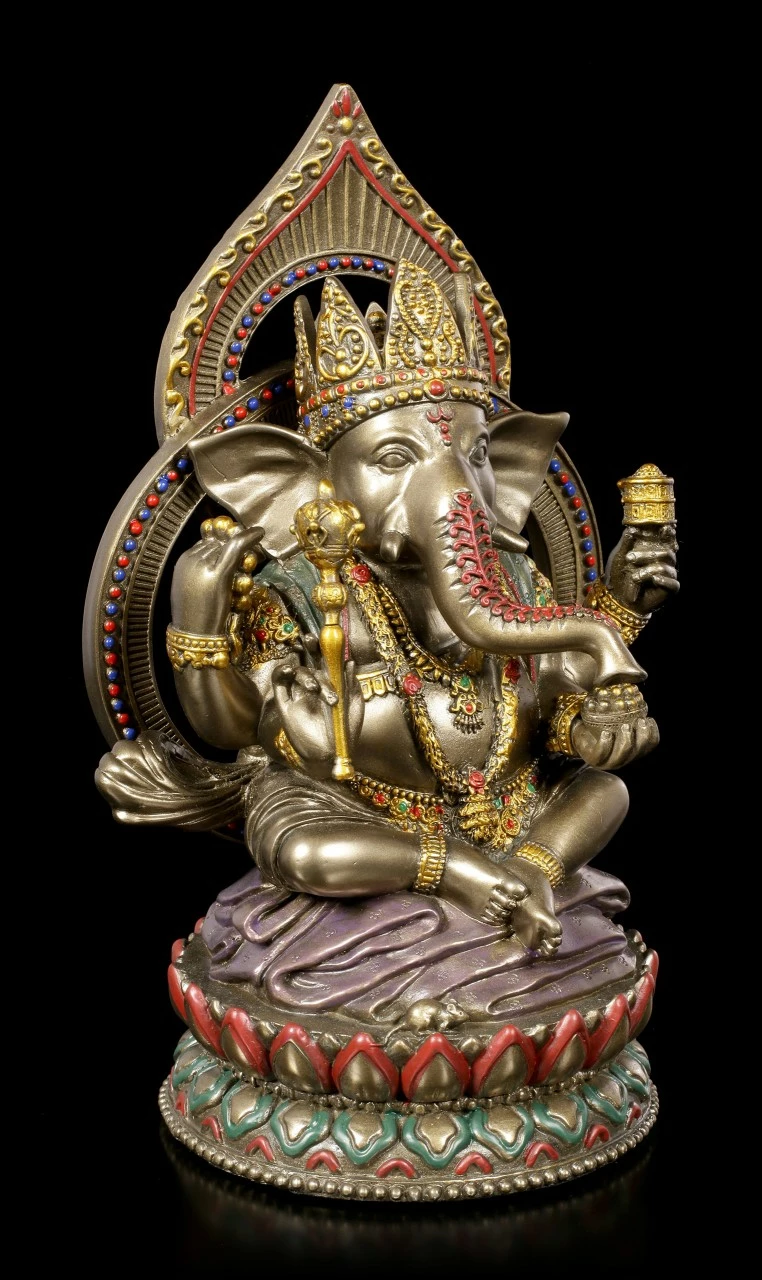 Buddha Figur - Ganesha Auf Lotus Thron – Bild 2