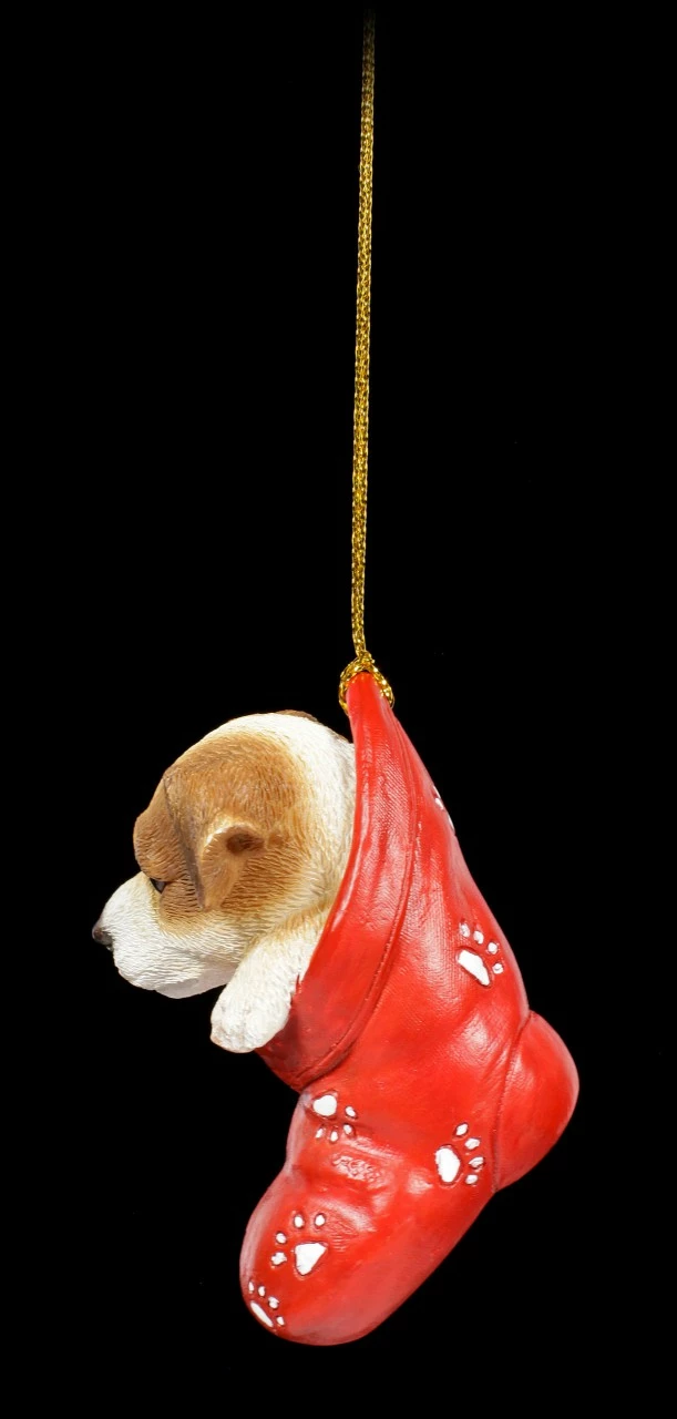 Christbaumschmuck Hund - Jack Russel Im Strumpf – Bild 4