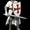 Deutsche Kreuzritter Figur Mit Schild Und Schwert