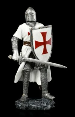 Deutsche Kreuzritter Figur Mit Schild Und Schwert