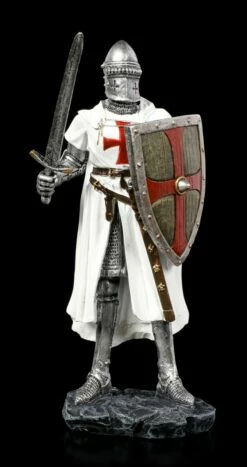 Deutsche Kreuzritter Figur Mit Schwert Und Schild