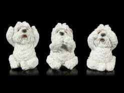 Drei Weise Hunde Figuren - Westies Nichts Böses