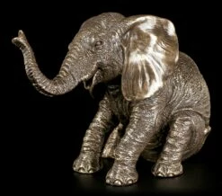 Elefanten Figur - Sitzend Bronziert