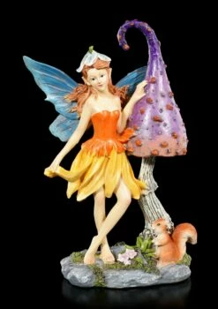 Elfen Figur - Nienna Mit Pilz Und Eichhörnchen