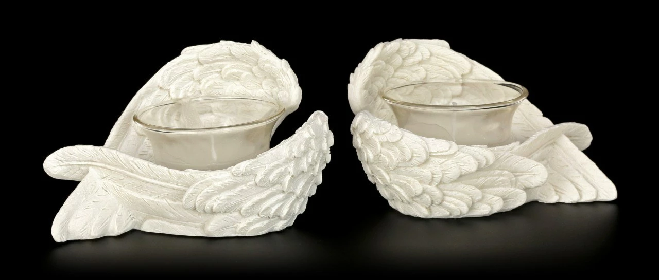 Engel Teelicht 2er Set - Engelsflügel