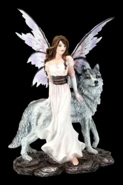 Elfen Figur - Alari Mit Ihrem Wolf