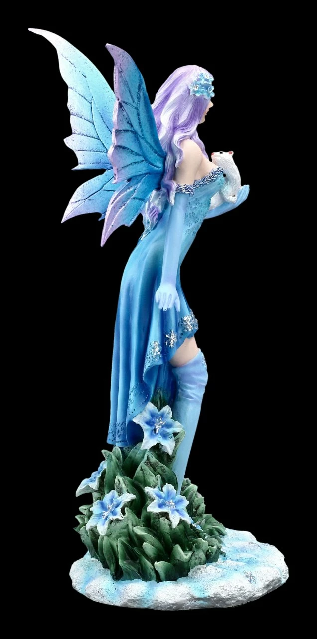 Winter Elfen Figur - Melly Mit Weißem Frettchen – Bild 5