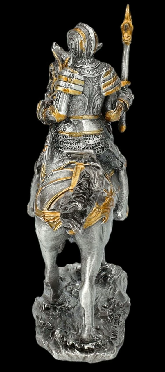 Zinn Ritter Figur Auf Pferd Mit Axt – Bild 4