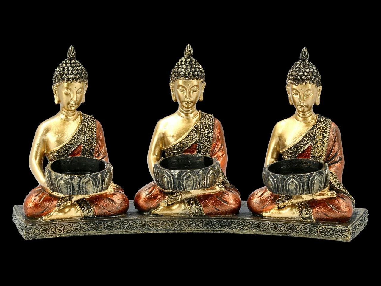 Buddha Dreifach Teelichthalter – Bild 2