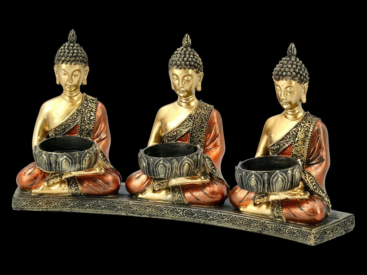 Buddha Dreifach Teelichthalter – Bild 3