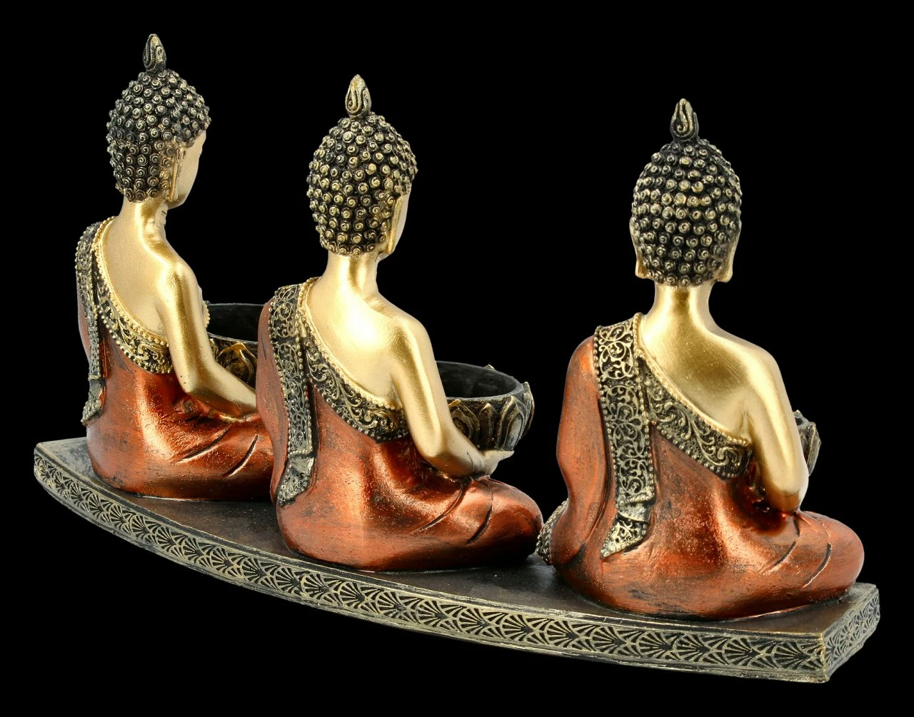 Buddha Dreifach Teelichthalter – Bild 5