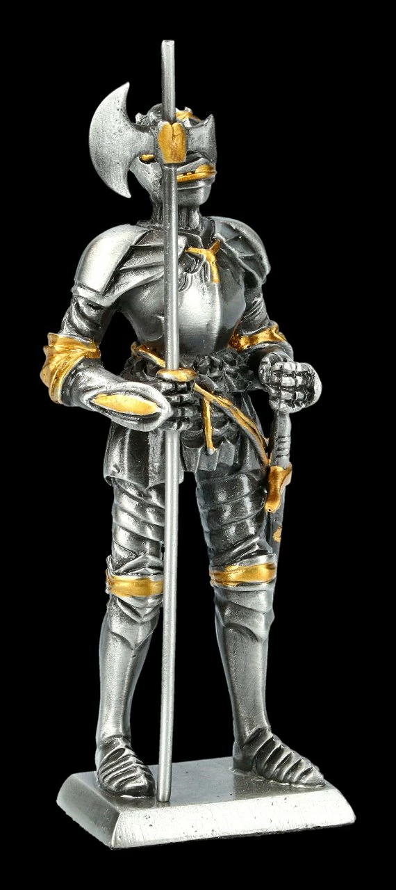 Zinn Ritter Figur Mit Hellebarde Und Schwert – Bild 3