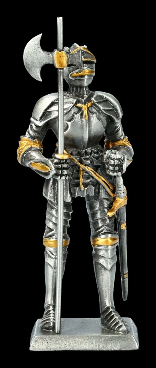 Zinn Ritter Figur Mit Hellebarde Und Schwert – Bild 2