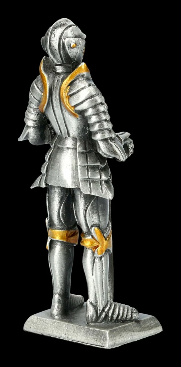 Zinn Ritter Figur Stützt Sich Auf Schwert – Bild 5