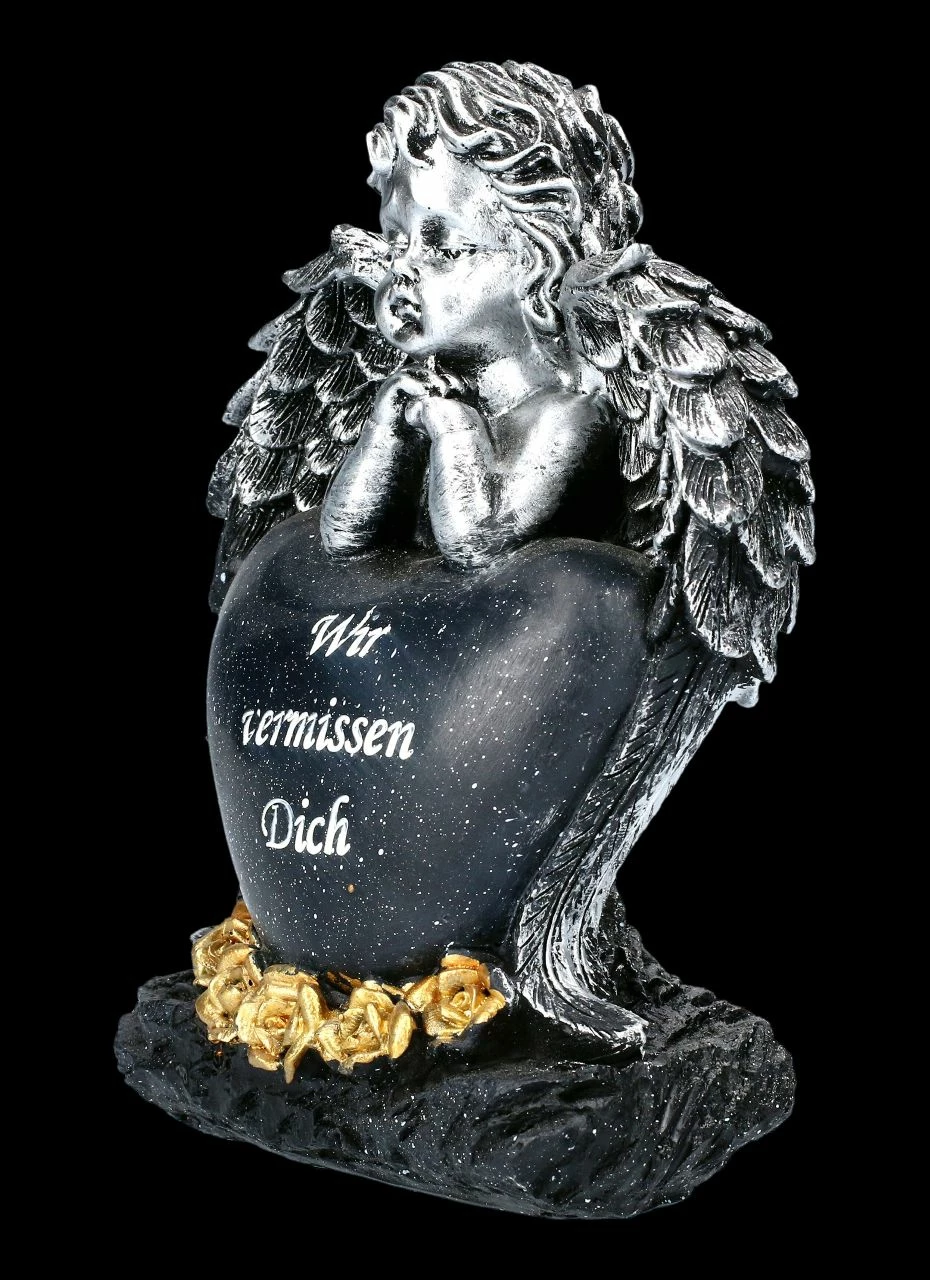 Grabengel Mit Schwarzem Herz - Wir Vermissen Dich – Bild 6