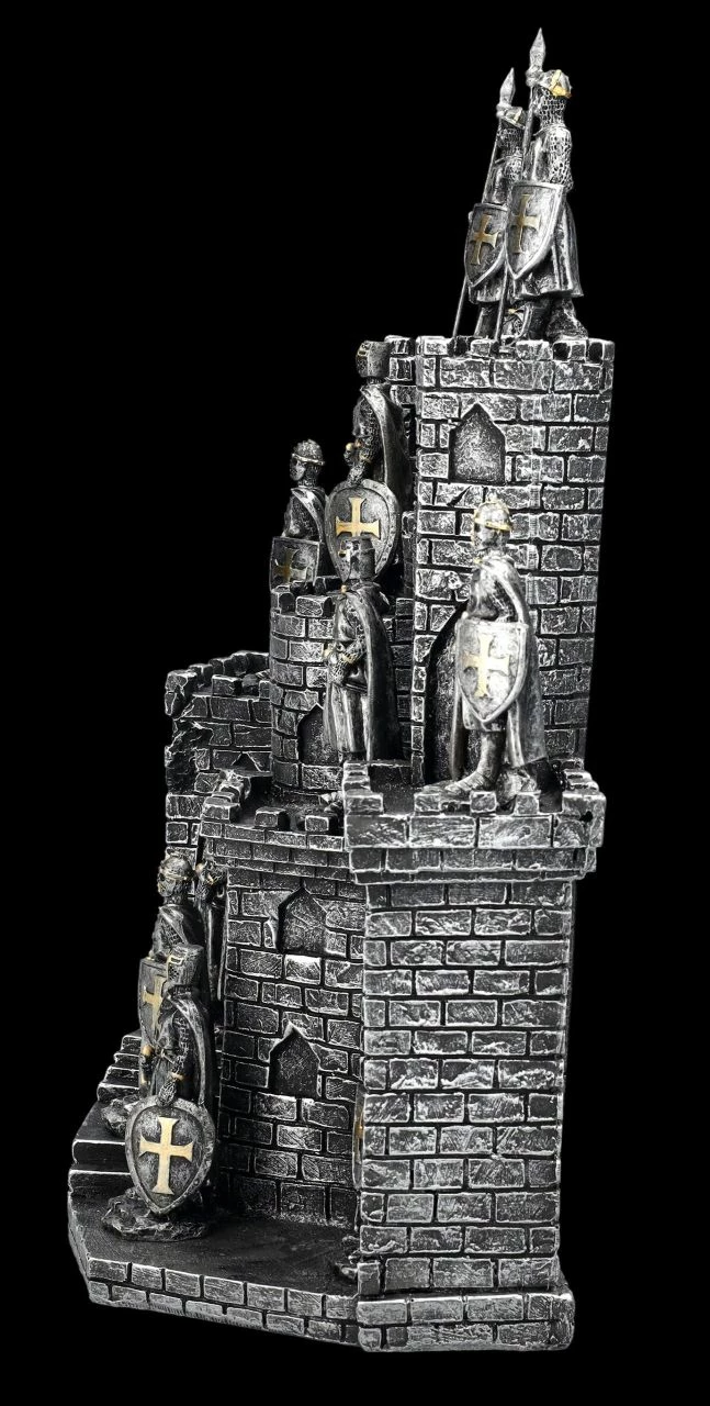 Ritterfiguren 12er Set Silber Mit Burg Display – Bild 2