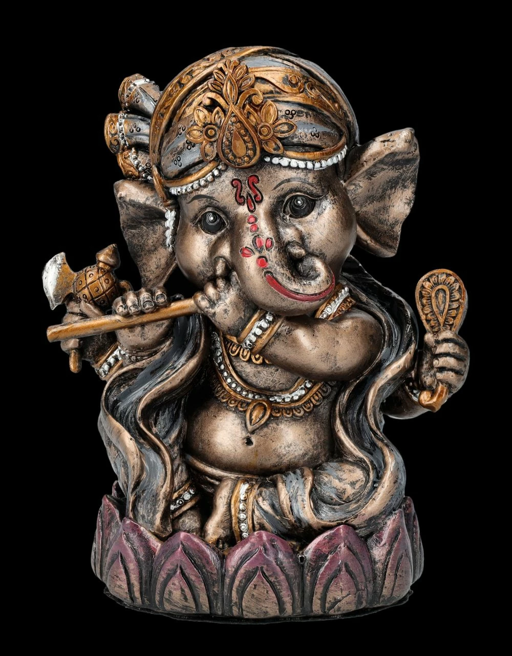 Rückfluss-Räucherhalter - Musizierender Ganesha