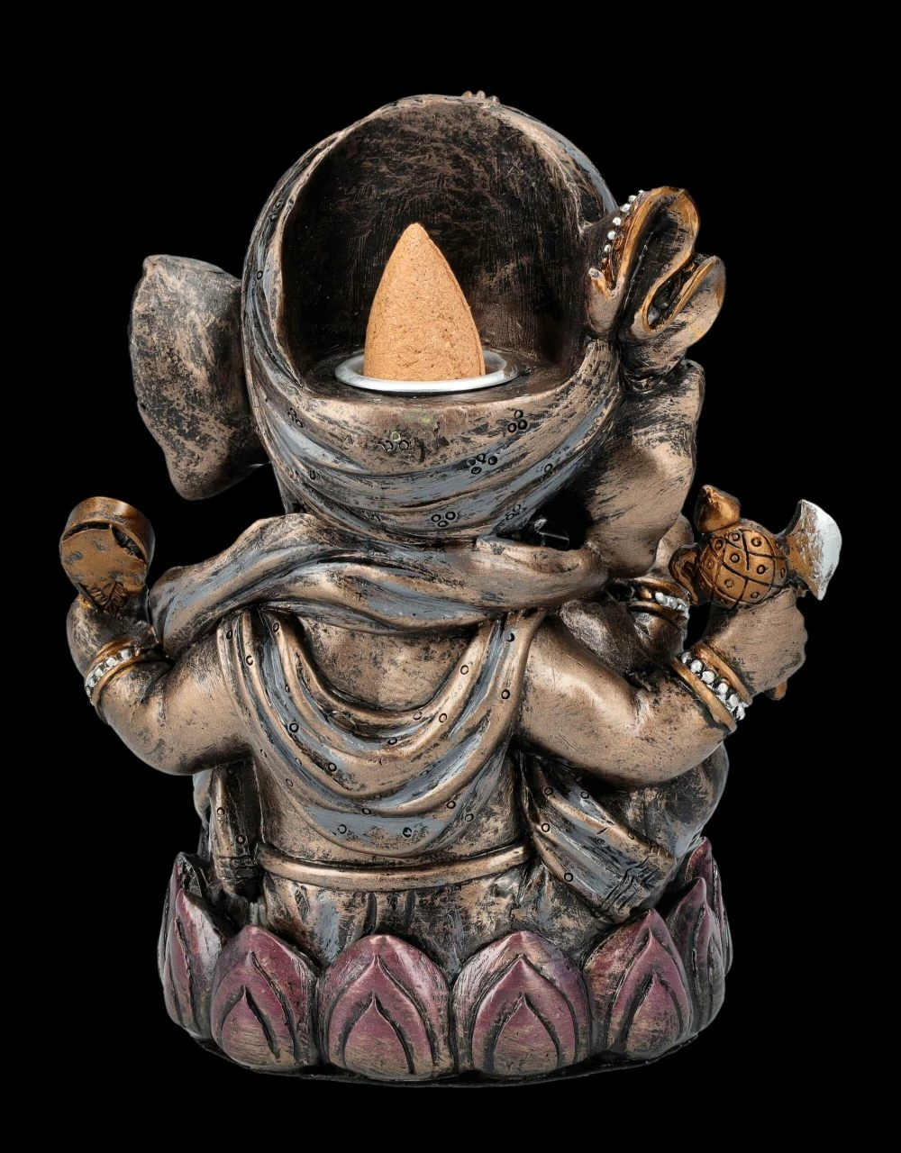 Rückfluss-Räucherhalter - Musizierender Ganesha – Bild 5