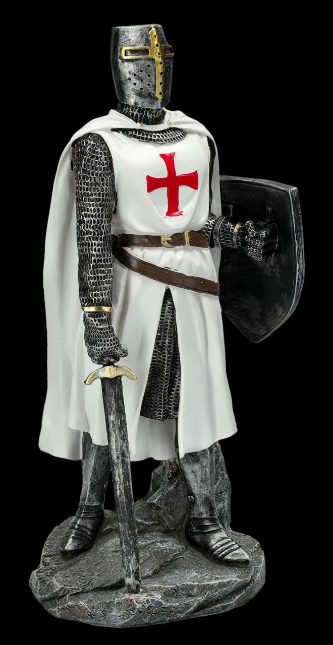 Tempelritter Figur Stützt Sich Auf Schwert – Bild 2