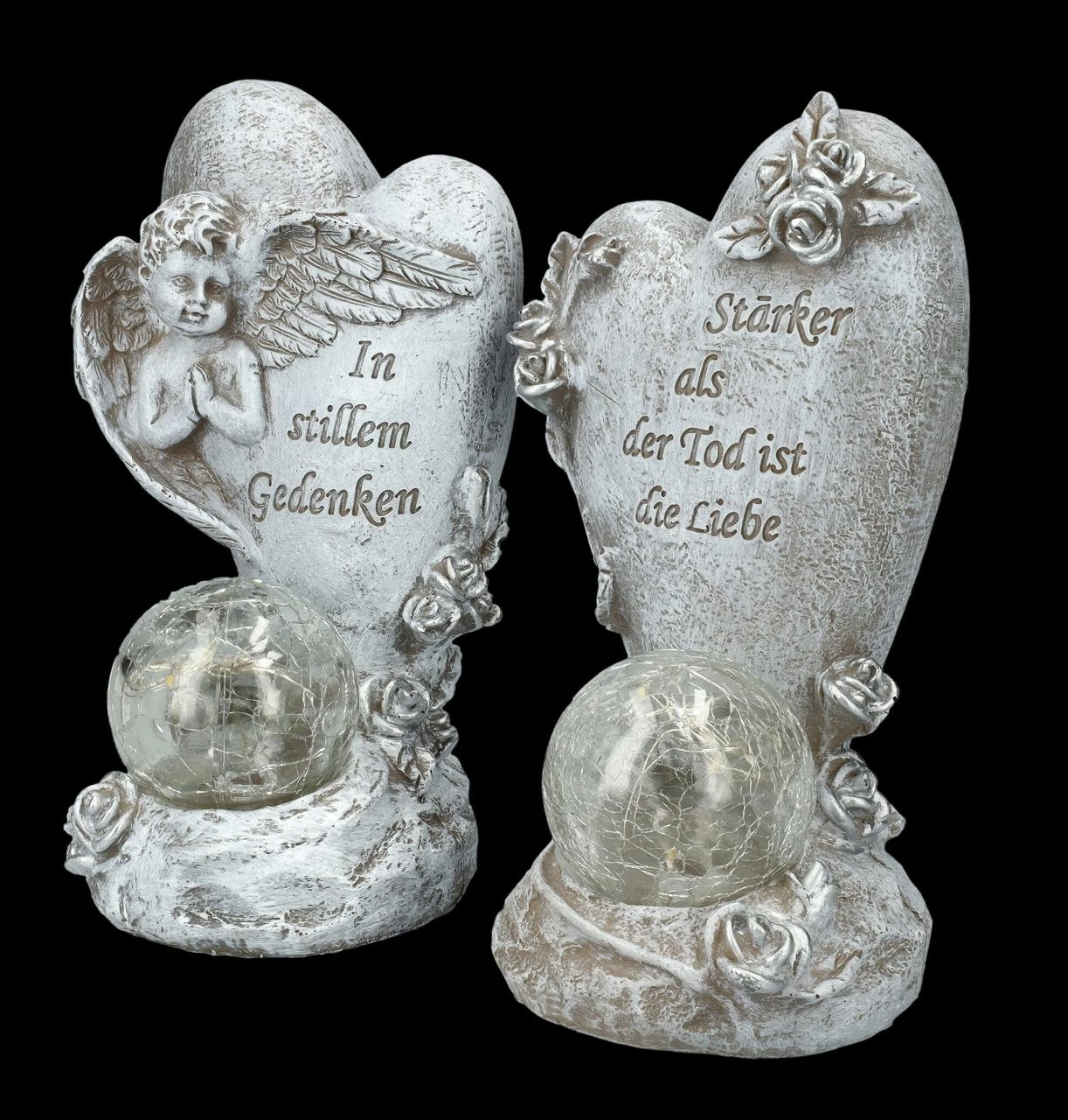 Grabengel Herz Set Mit Solar-Licht – Bild 7